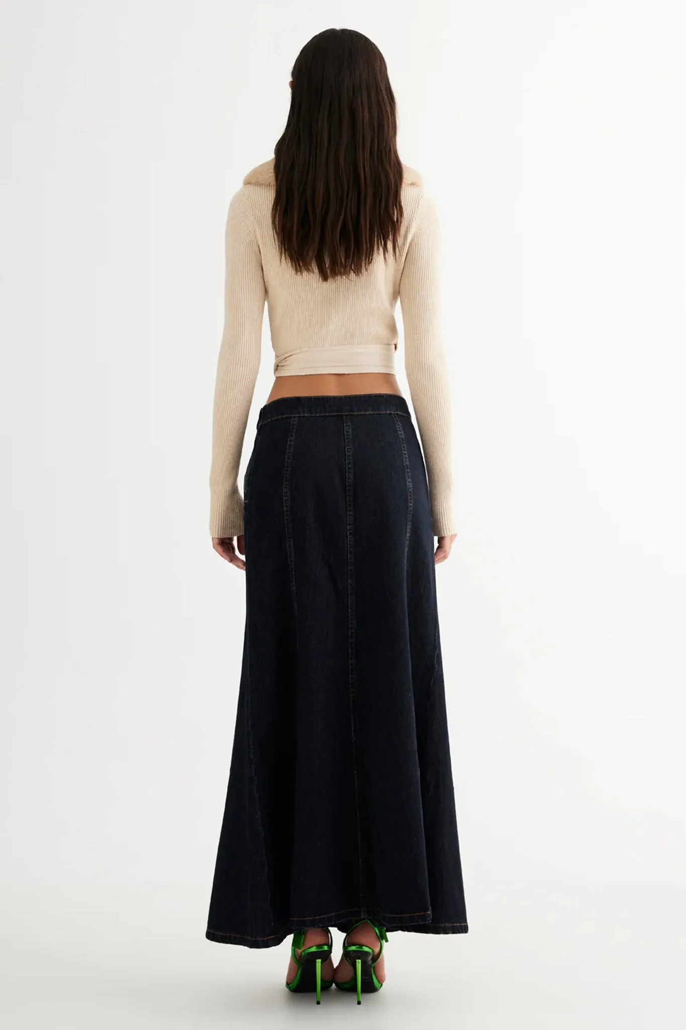 LIONESS Wyoming Denim Skirt Dark Denim