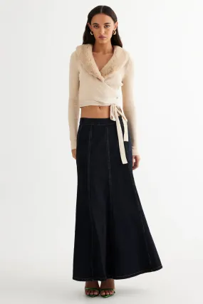 LIONESS Wyoming Denim Skirt Dark Denim