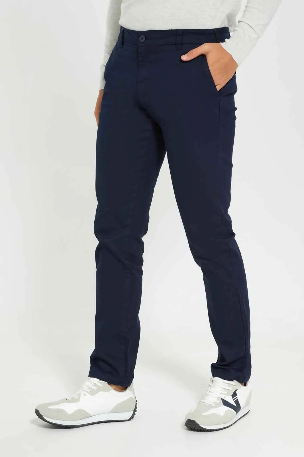 Men Navy Straight Fit Chino