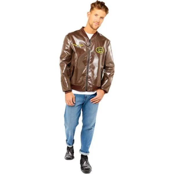 Men Pilot Bomber Jacket Costume - Extra Large