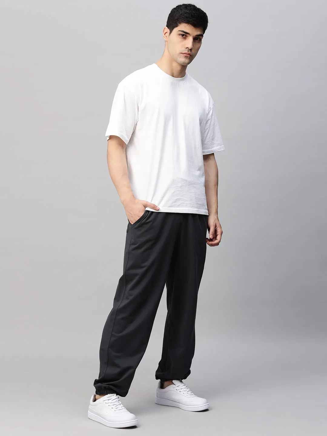 Men Premium Terry Loose Fit Joggers - Vampire Grey