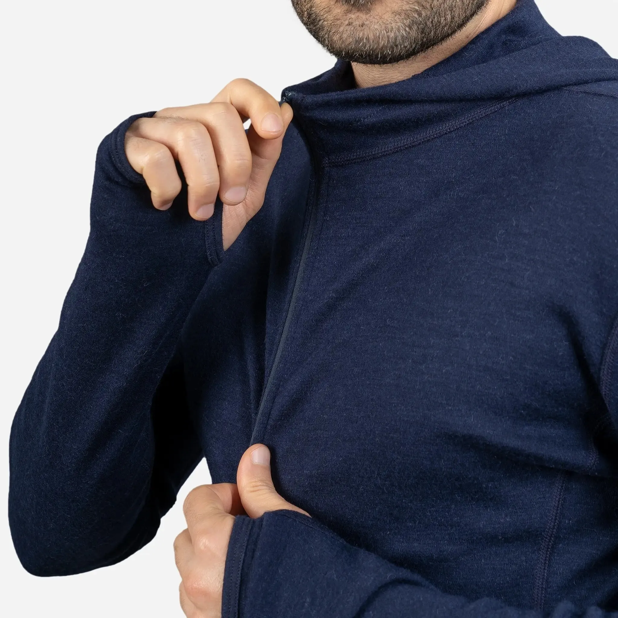 Men's Alpaca Wool Hoodie: 300 Lightweight Half-Zip