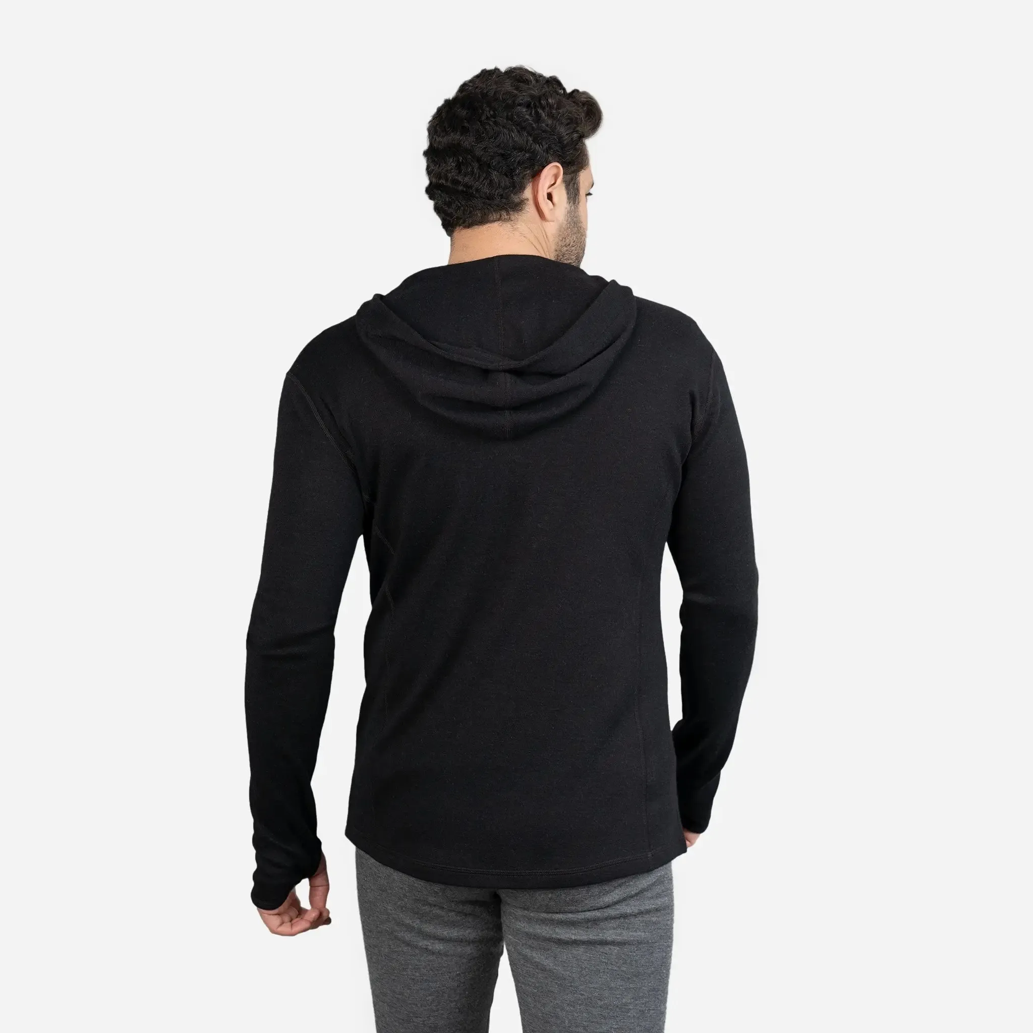 Men's Alpaca Wool Hoodie: 300 Lightweight Half-Zip