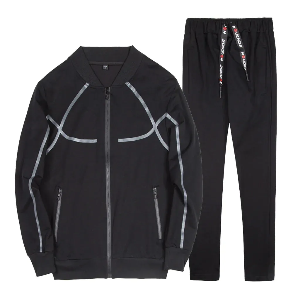 Men's Autumn Baseball Uniform Jacket Jogger Two Piece Set