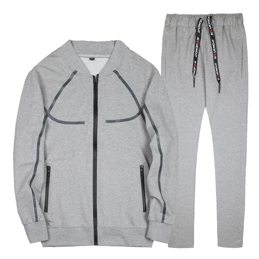 Men's Autumn Baseball Uniform Jacket Jogger Two Piece Set