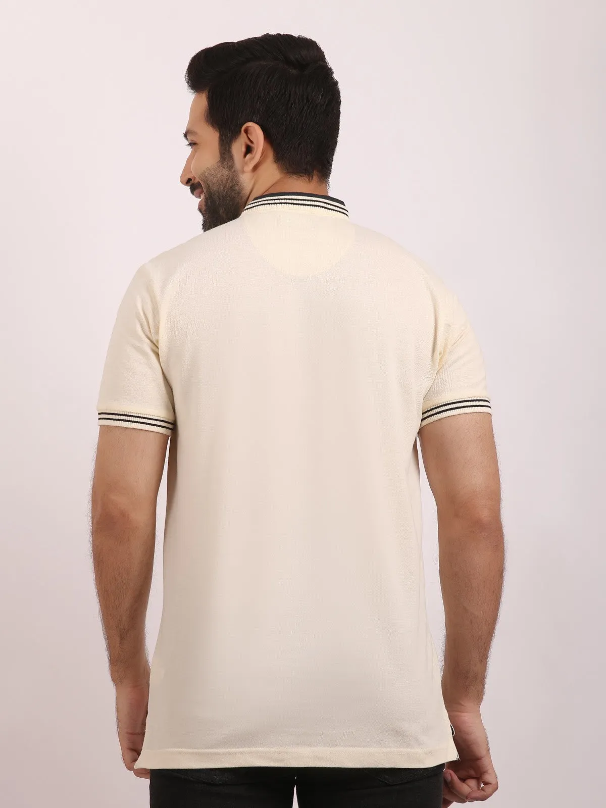 Men's Cream Polo Shirt - EMTPS20-010