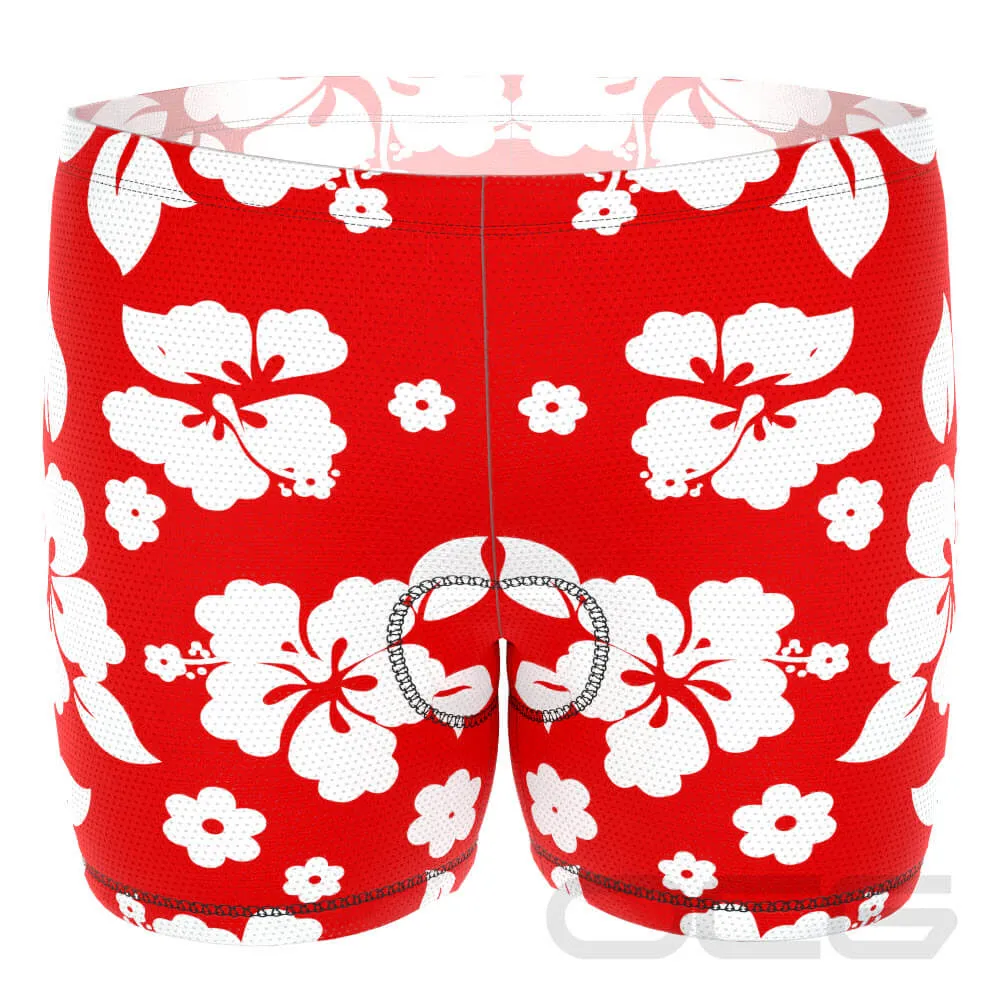 Men's Hawaiian Aloha Floral Gel Padded Cycling Underwear-Shorts