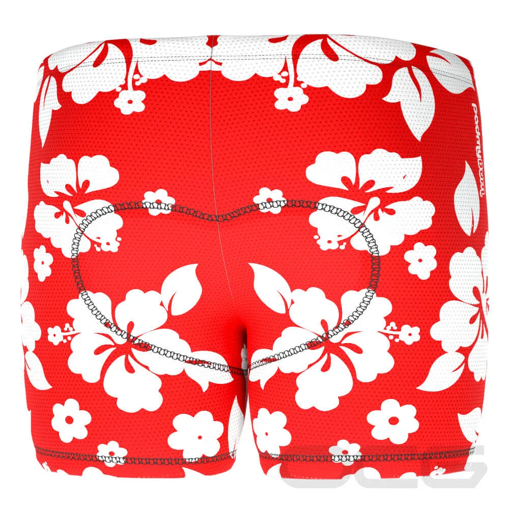 Men's Hawaiian Aloha Floral Gel Padded Cycling Underwear-Shorts