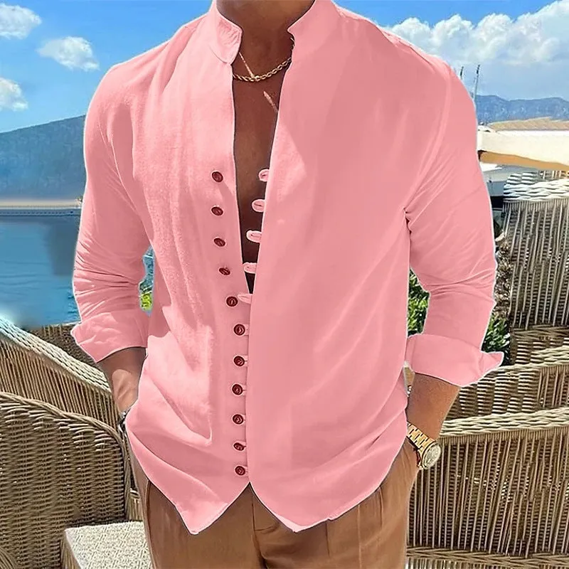 Men's Retro Button Design Shirt