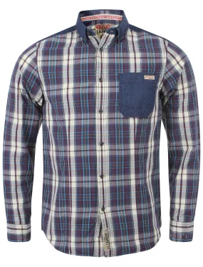 Men's Tokyo Laundry Fritz Cotton Shirt in blue