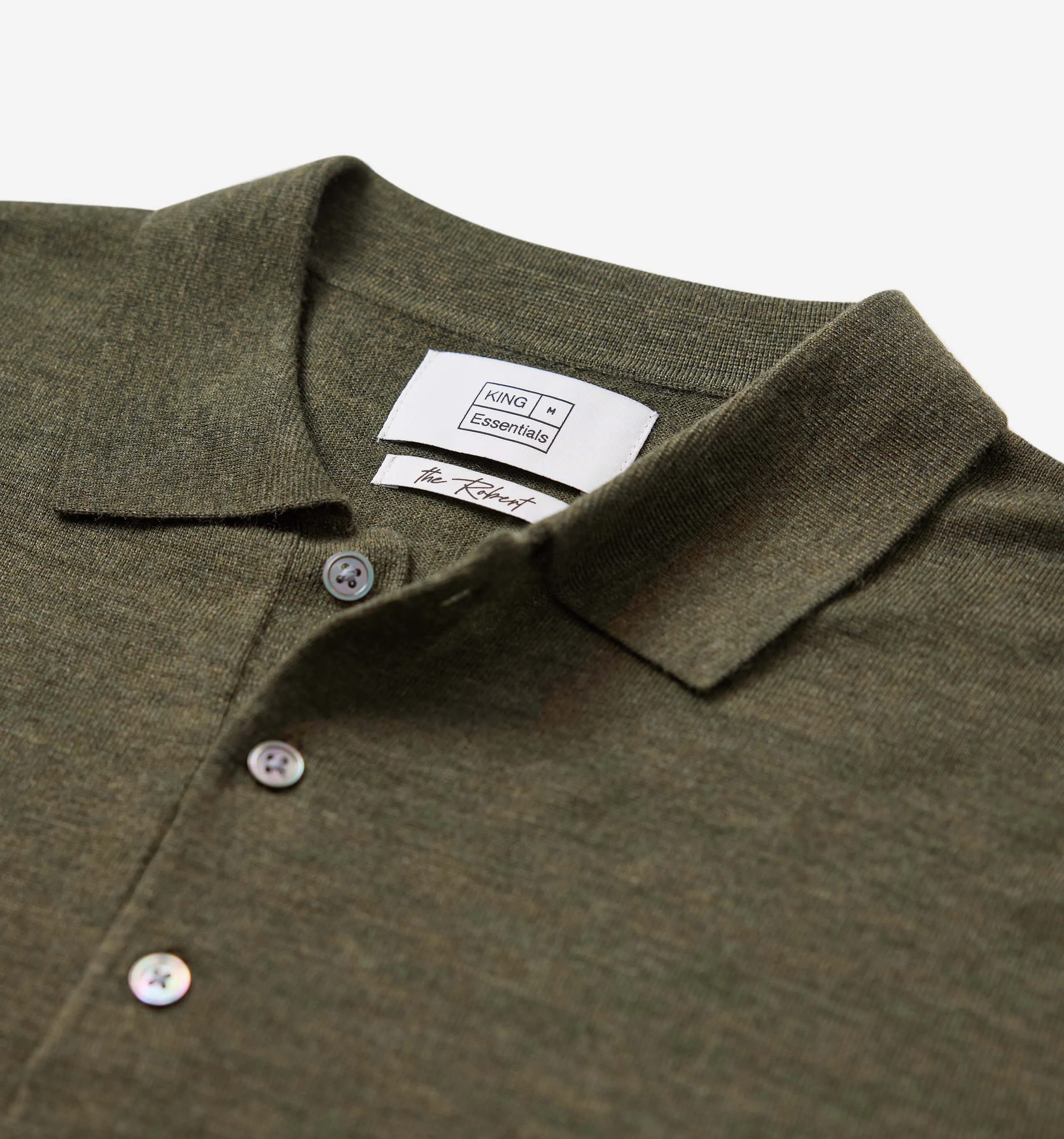 Merino Wool Polo Army