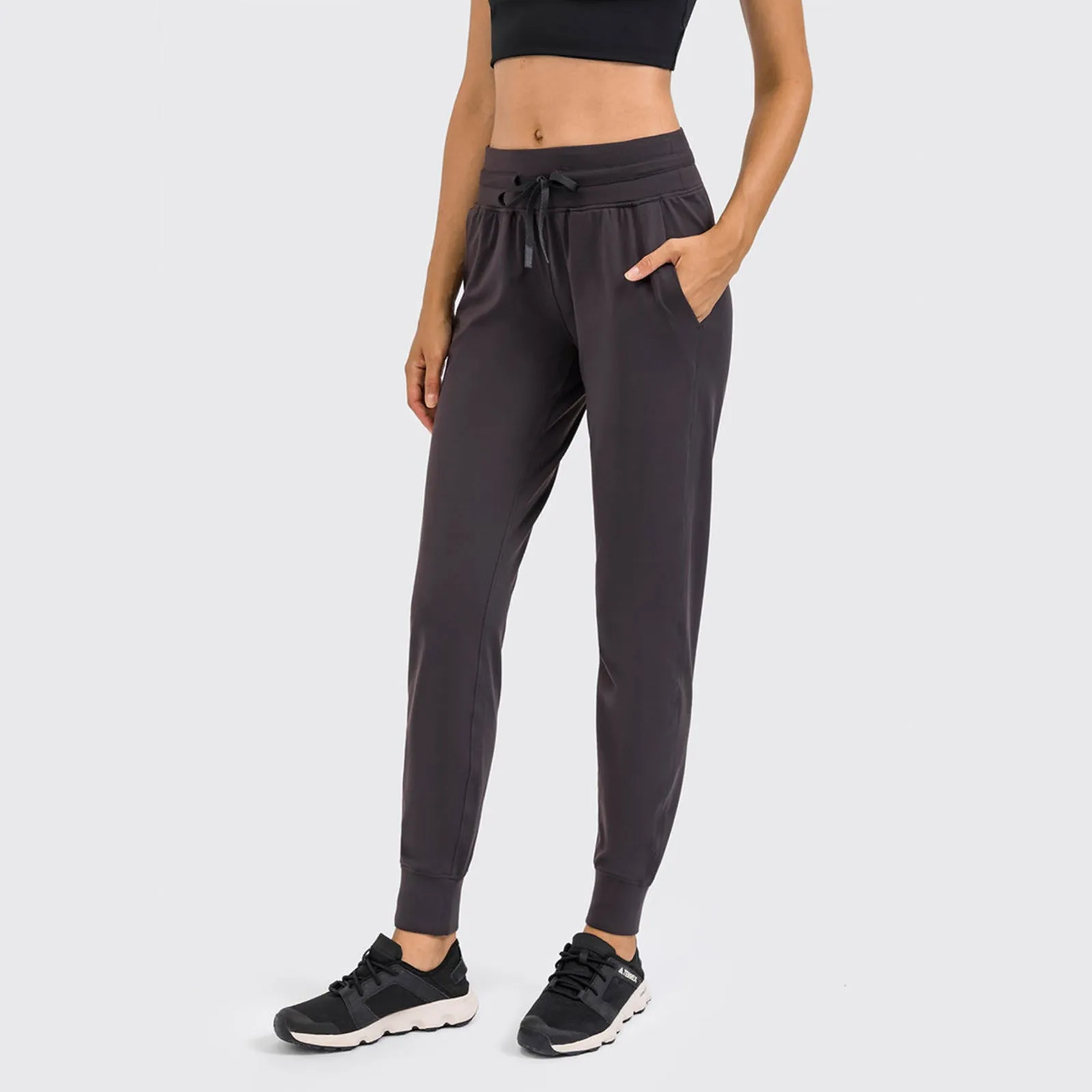 Mid Rise Drawstring Side Pocket Joggers