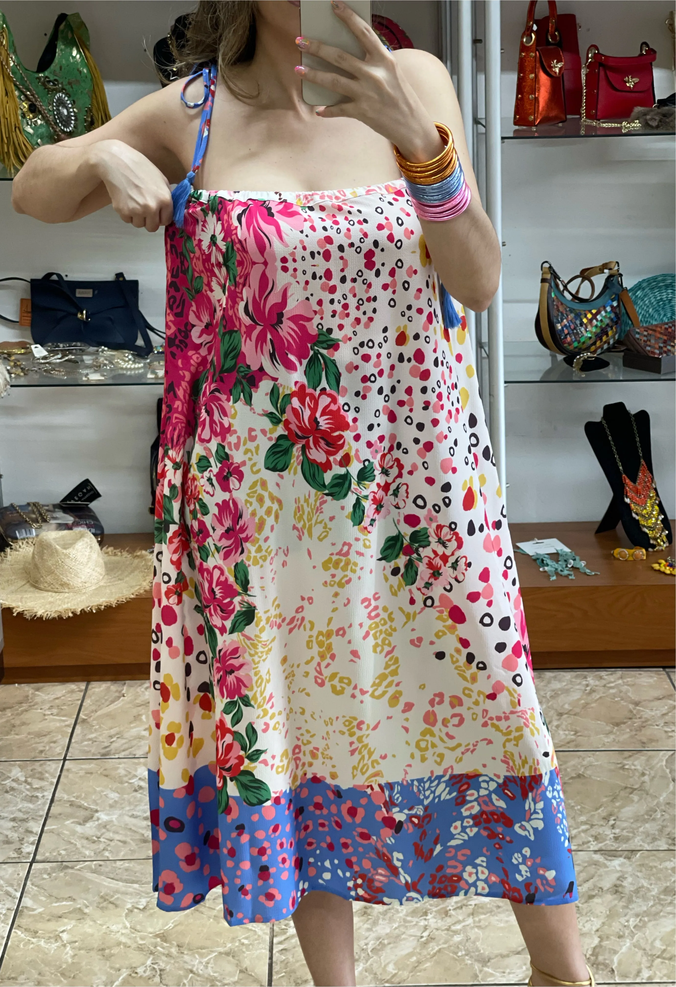 Midi Floral Mix Dress