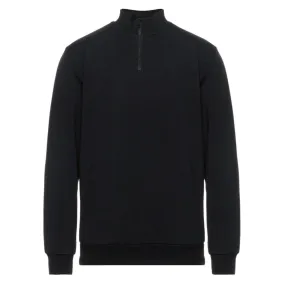 Moschino Quarter Zip Tape Logo Black Sweater