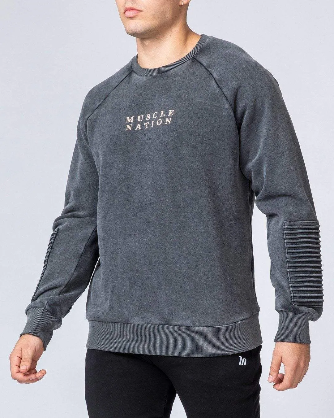 Moto Vintage Pullover - Washed Black