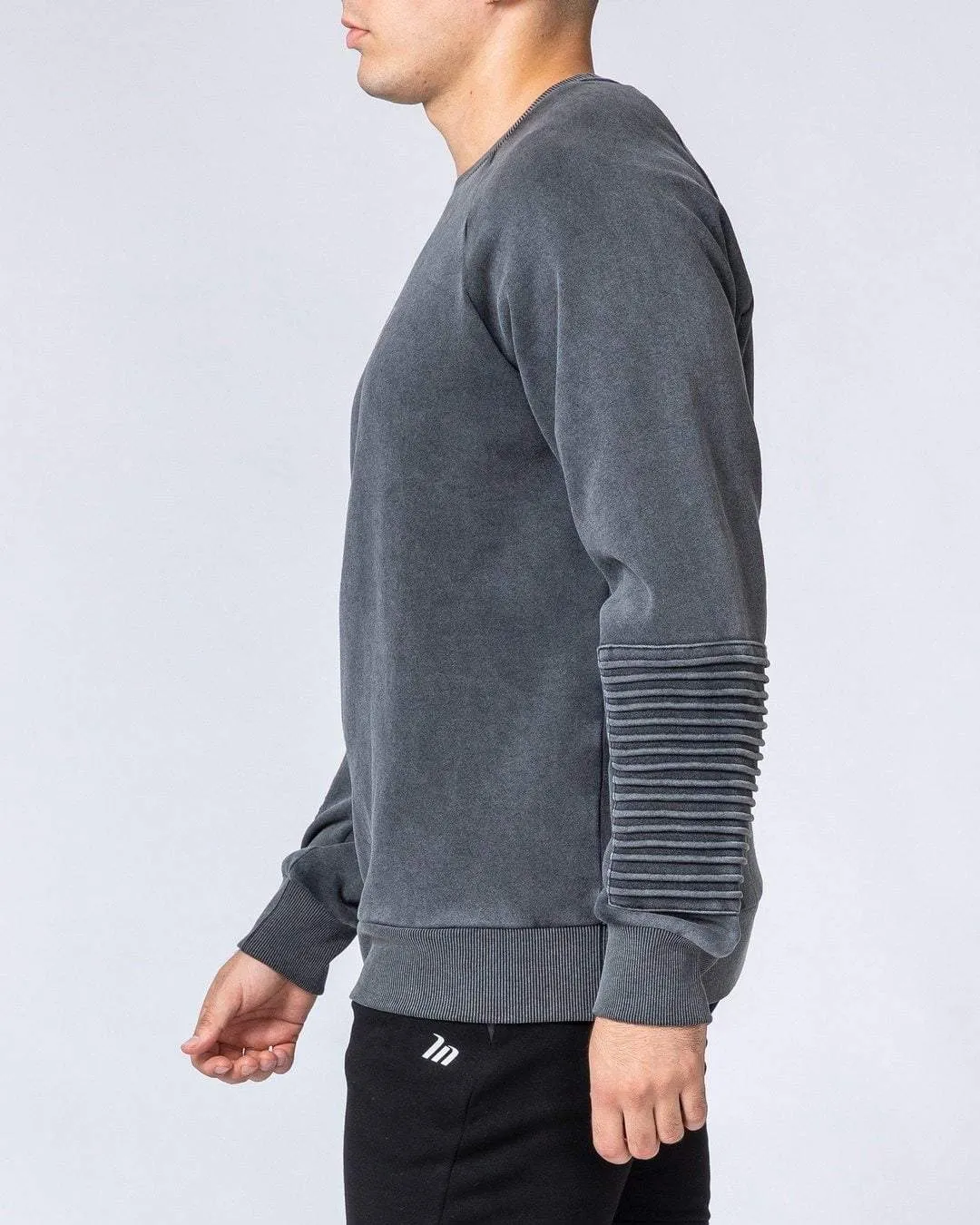 Moto Vintage Pullover - Washed Black