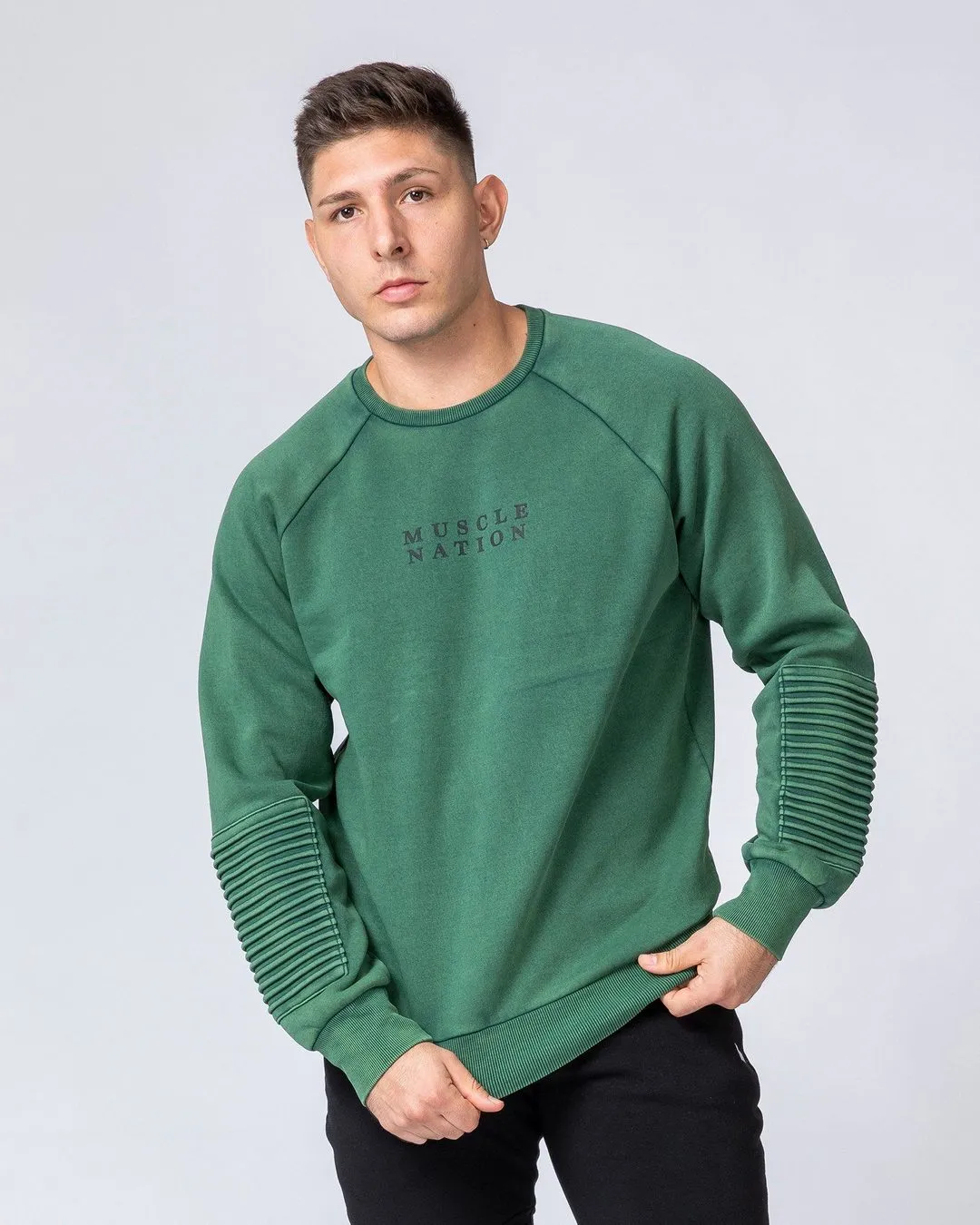 Moto Vintage Pullover - Washed Fir Green