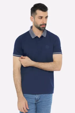 Navy Blue Lycra Polo