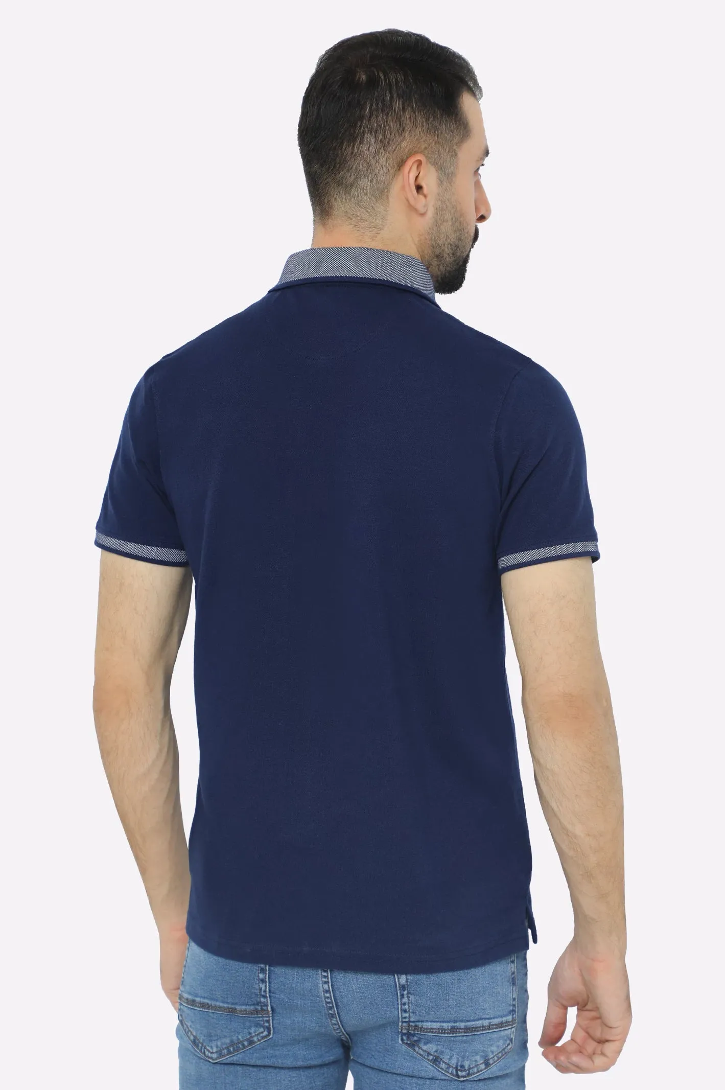 Navy Blue Lycra Polo