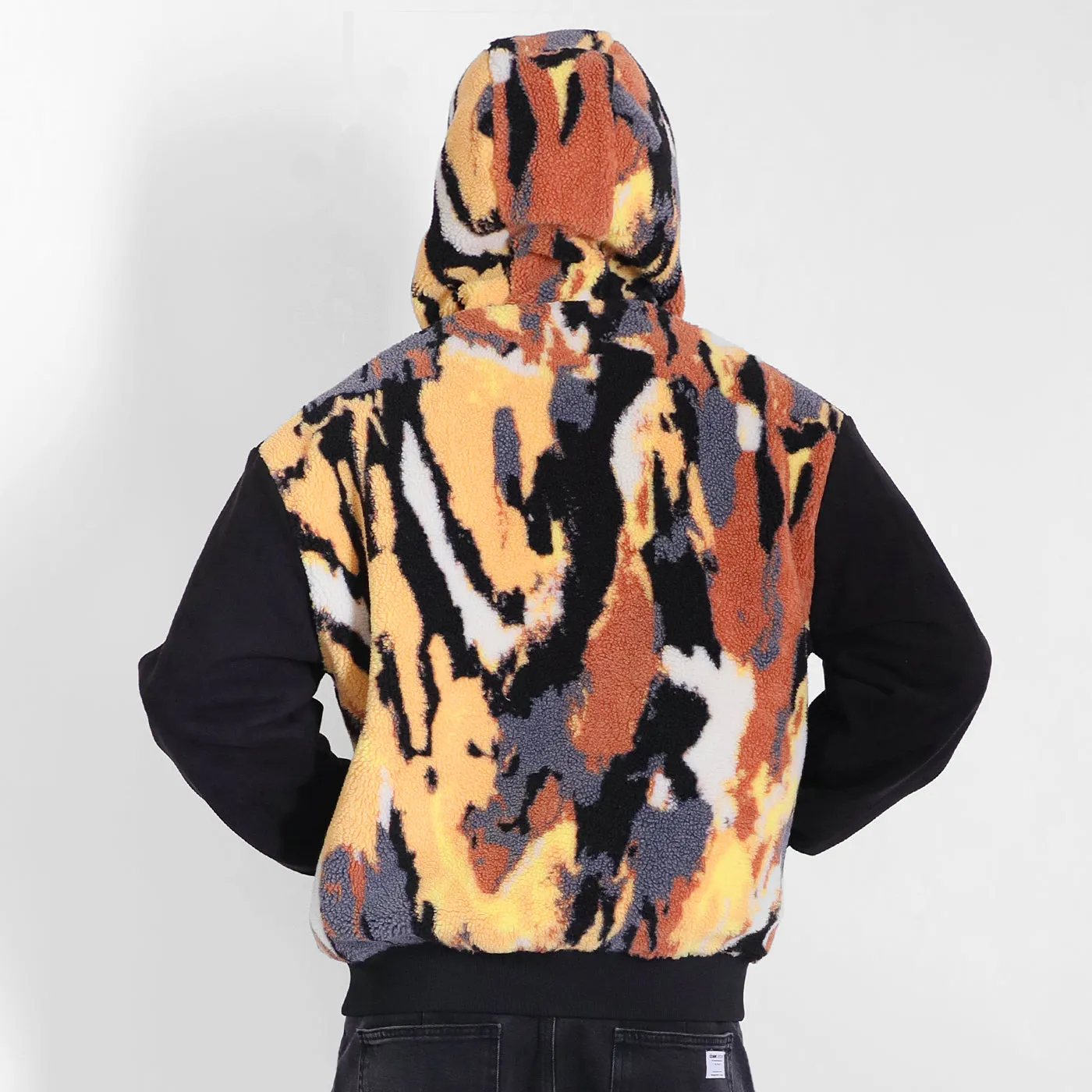 New - COOGI Intarsia Full-Zip Sherpa Hoody - Oversized