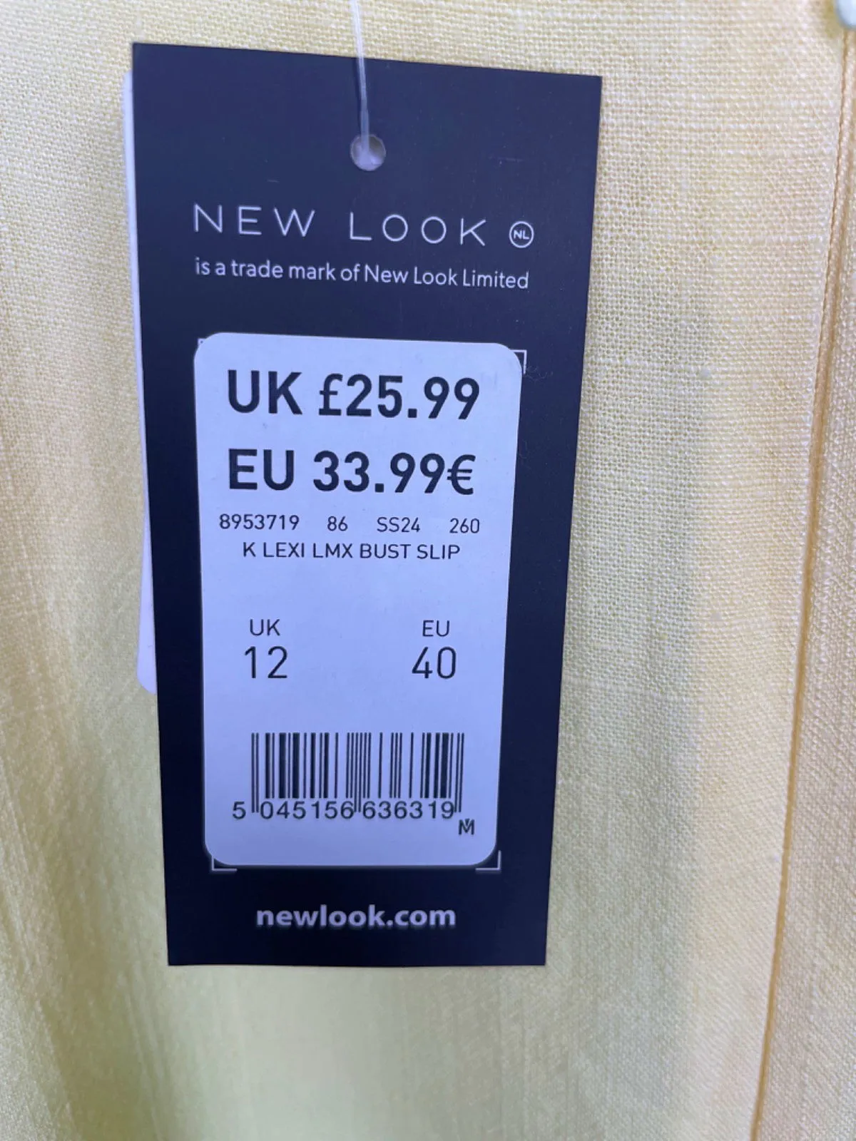 New Look Yellow Lexi Slip Dress UK 12