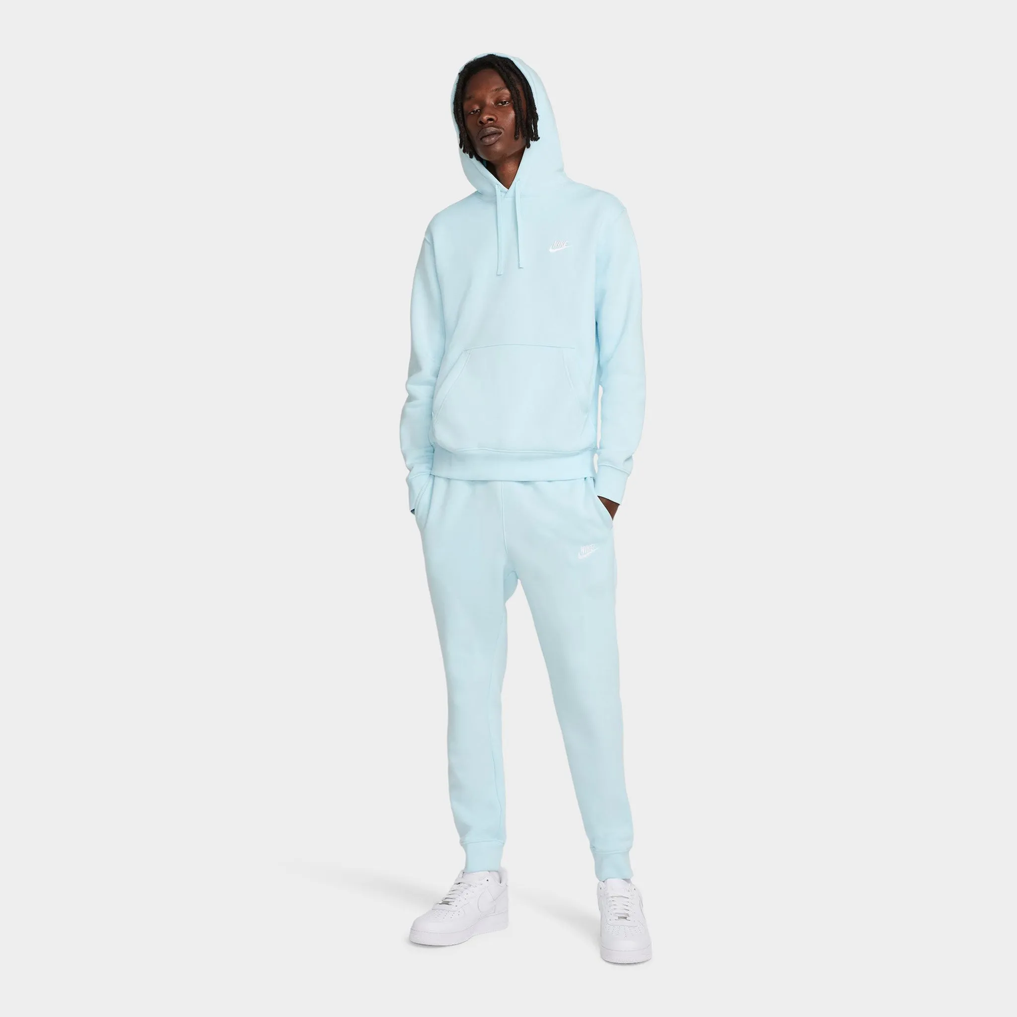 Nike Sportswear Club Fleece Pullover Hoodie Glacier Blue / Glacier Blue - White