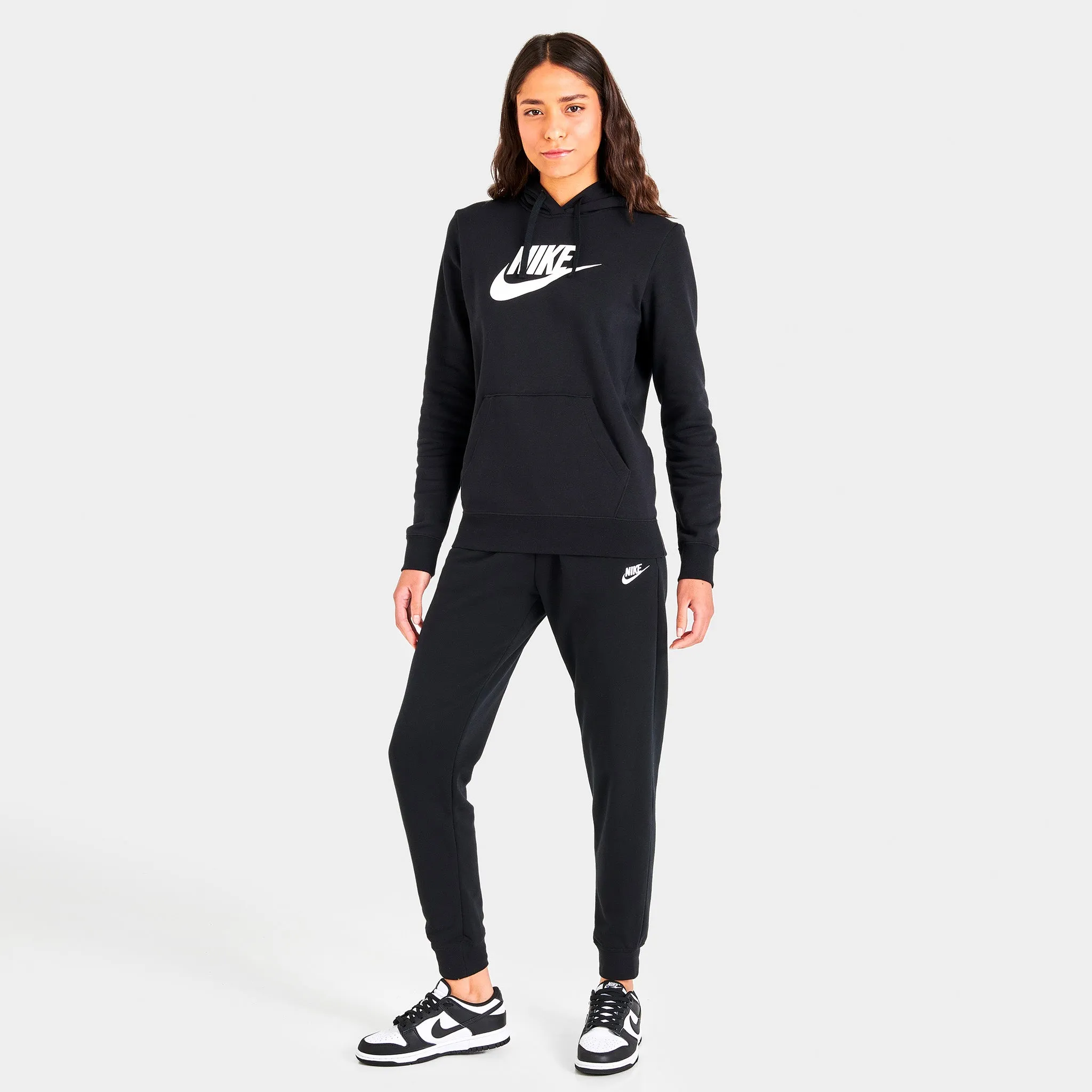 Nike Sportswear Club Fleece Women's Mid-Rise Joggers Black / White