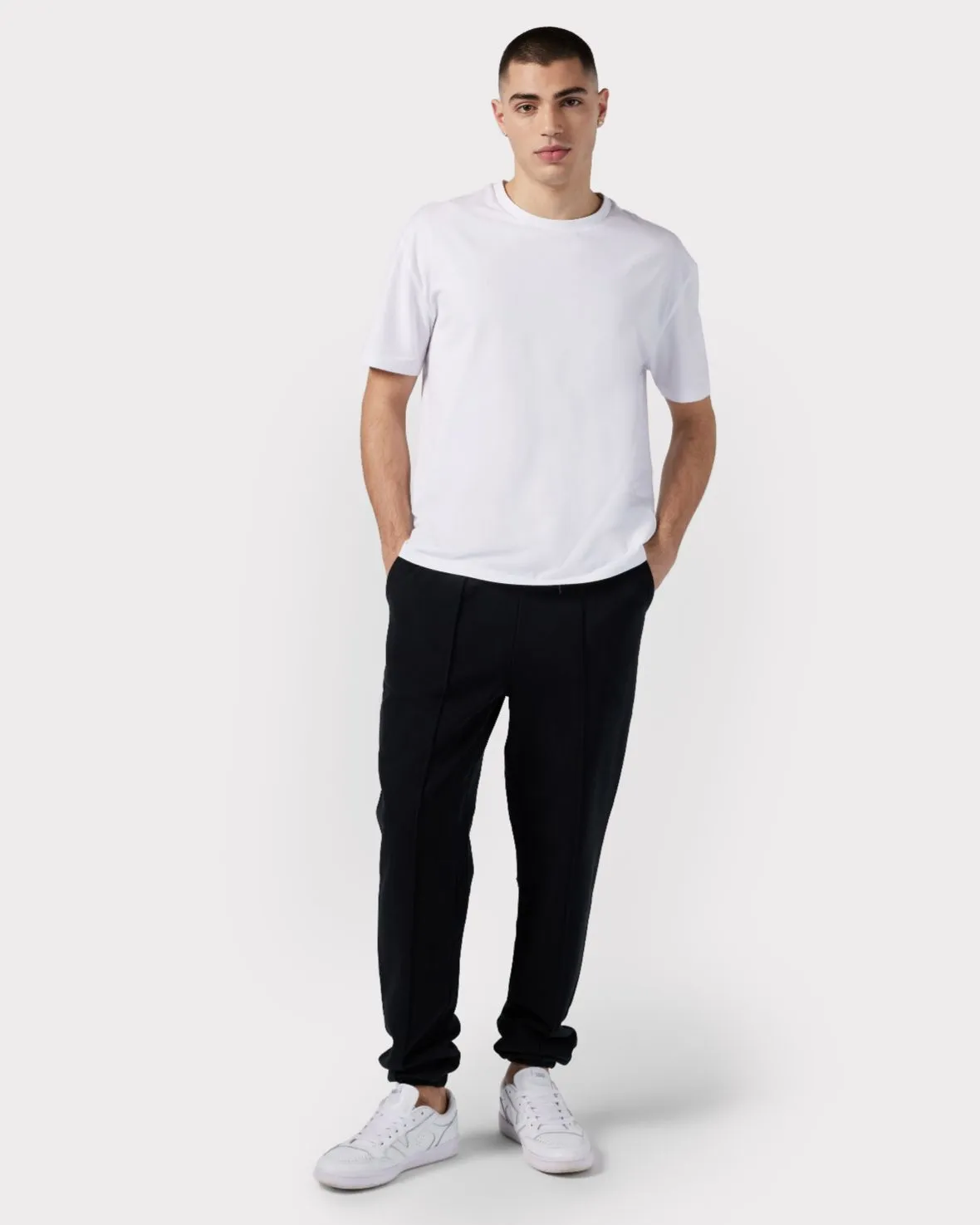 Organic Cotton Pintuck Joggers - Black