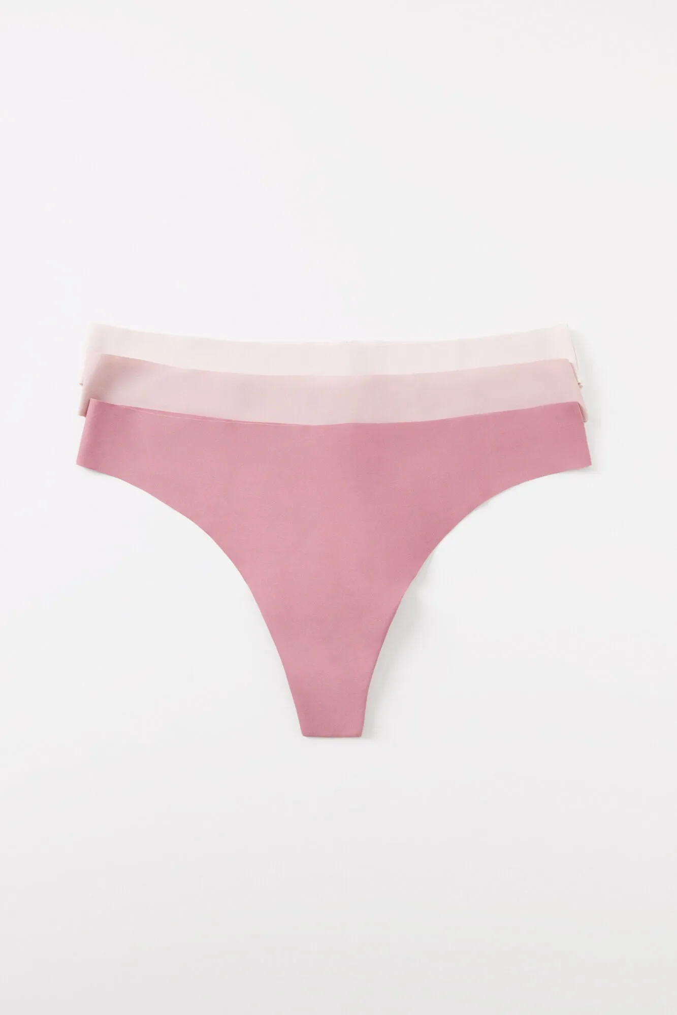 Pack of 3 pink microfibre thongs