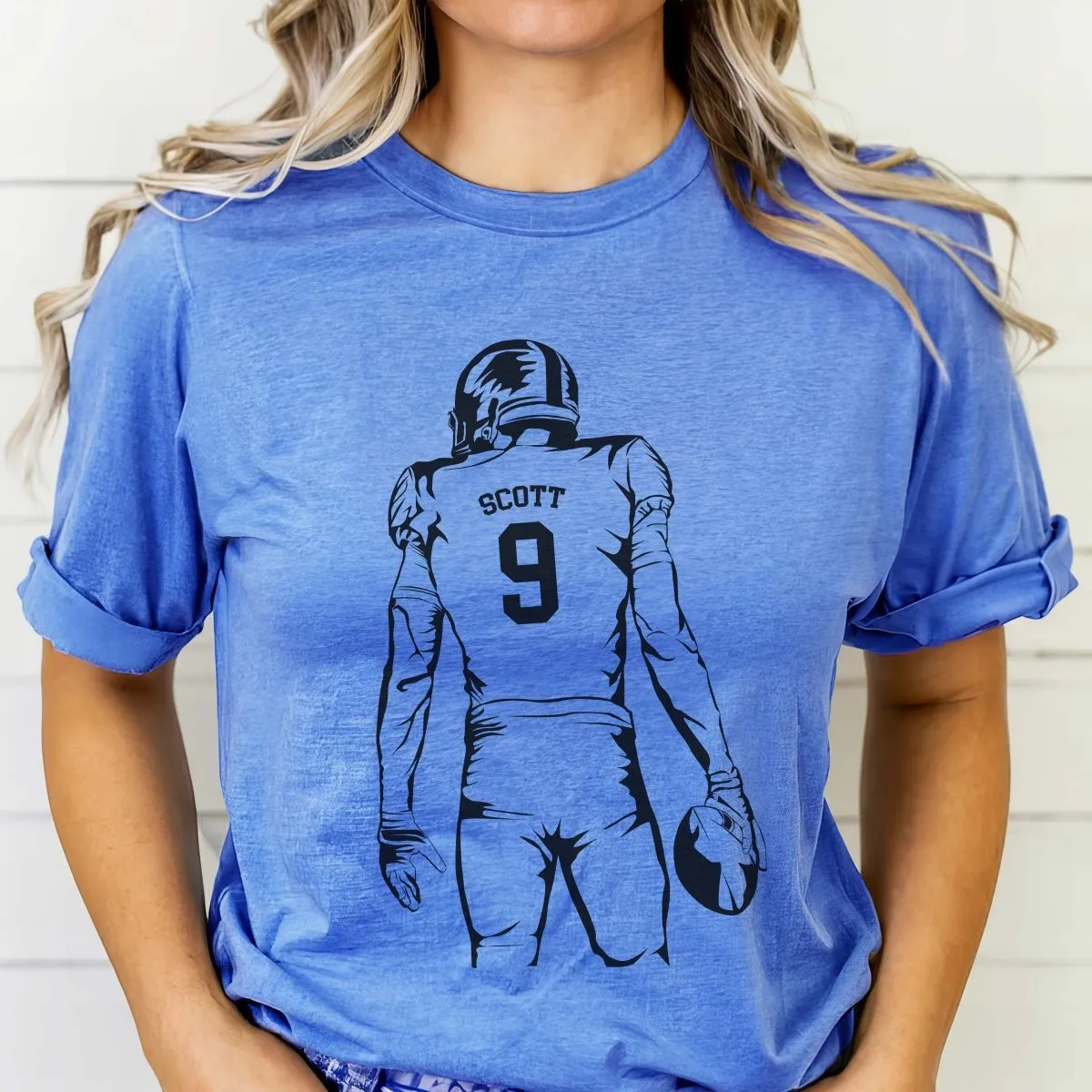 Personalized Football Player Graphic Tee