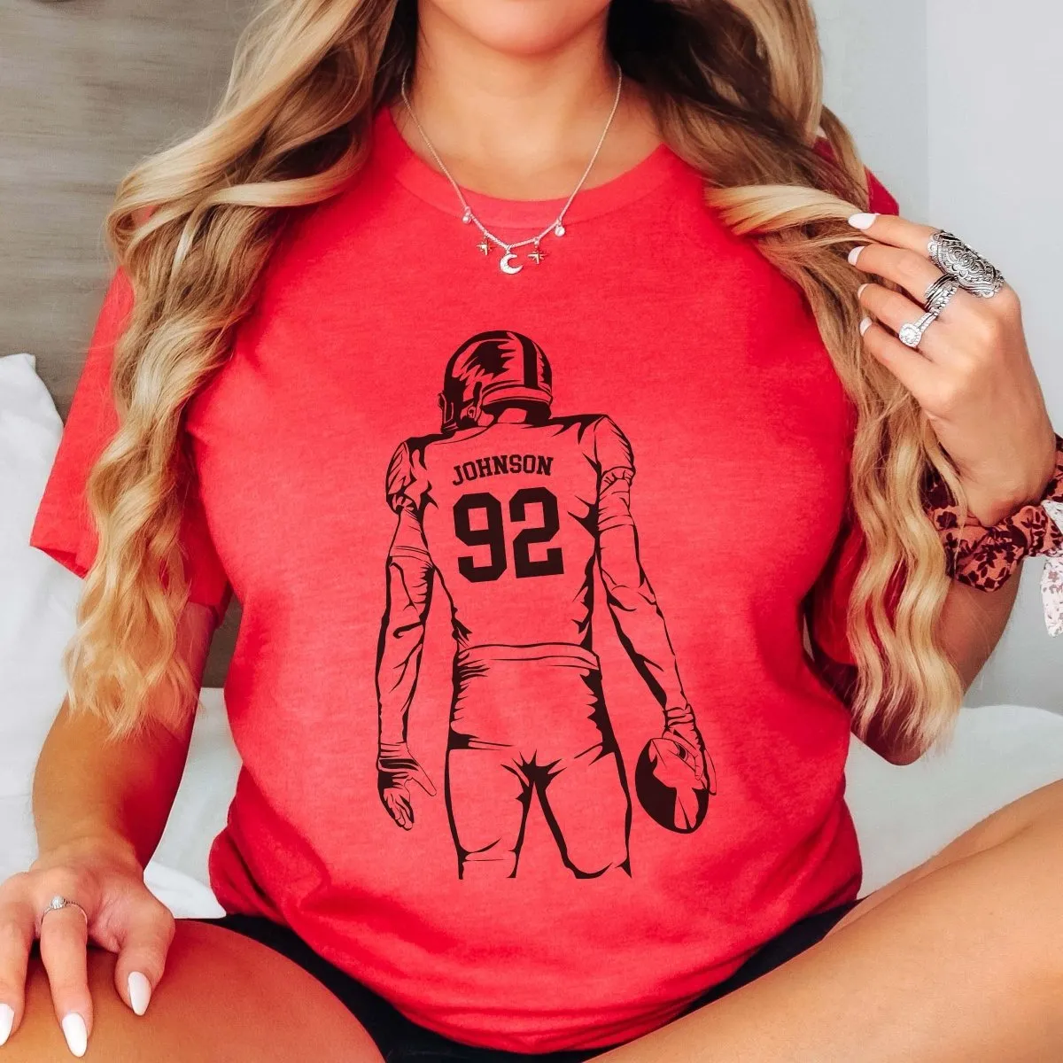 Personalized Football Player Graphic Tee