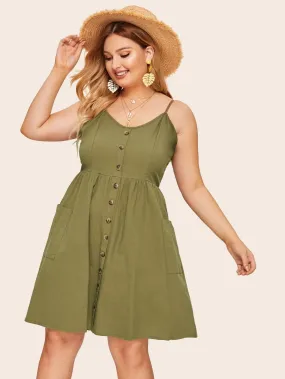 Plus Button Through Tea Dress