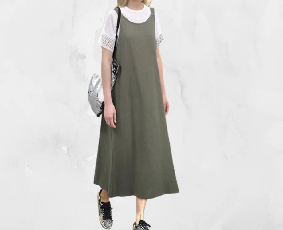 Plus Size Linen Slip Dress