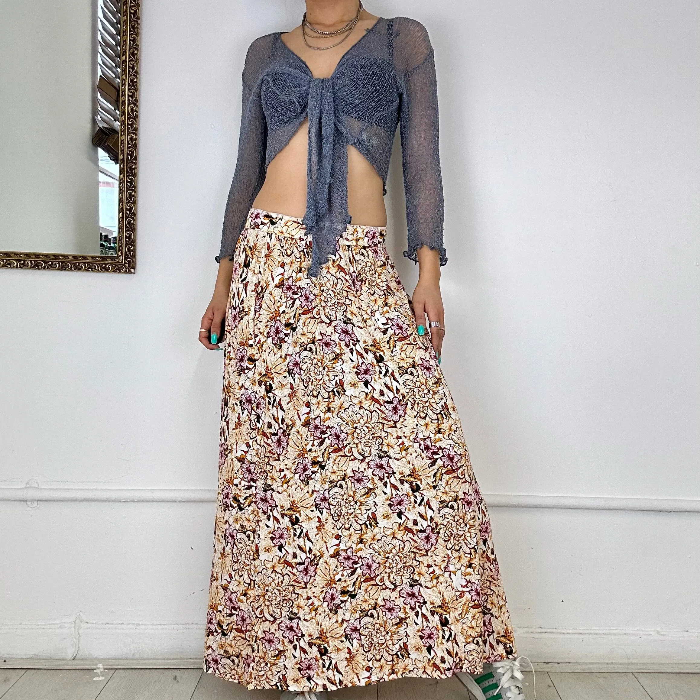 printed maxi skirt