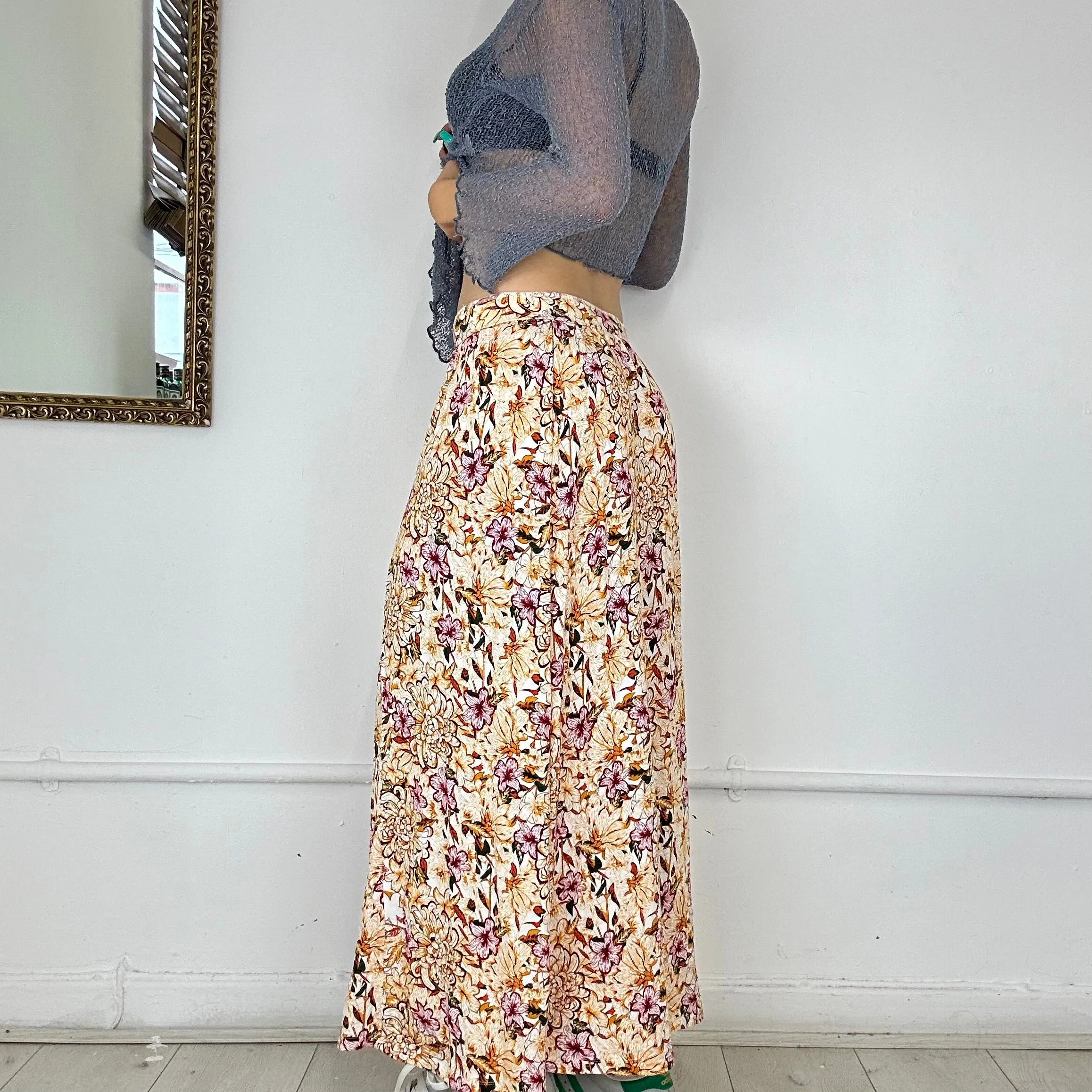 printed maxi skirt