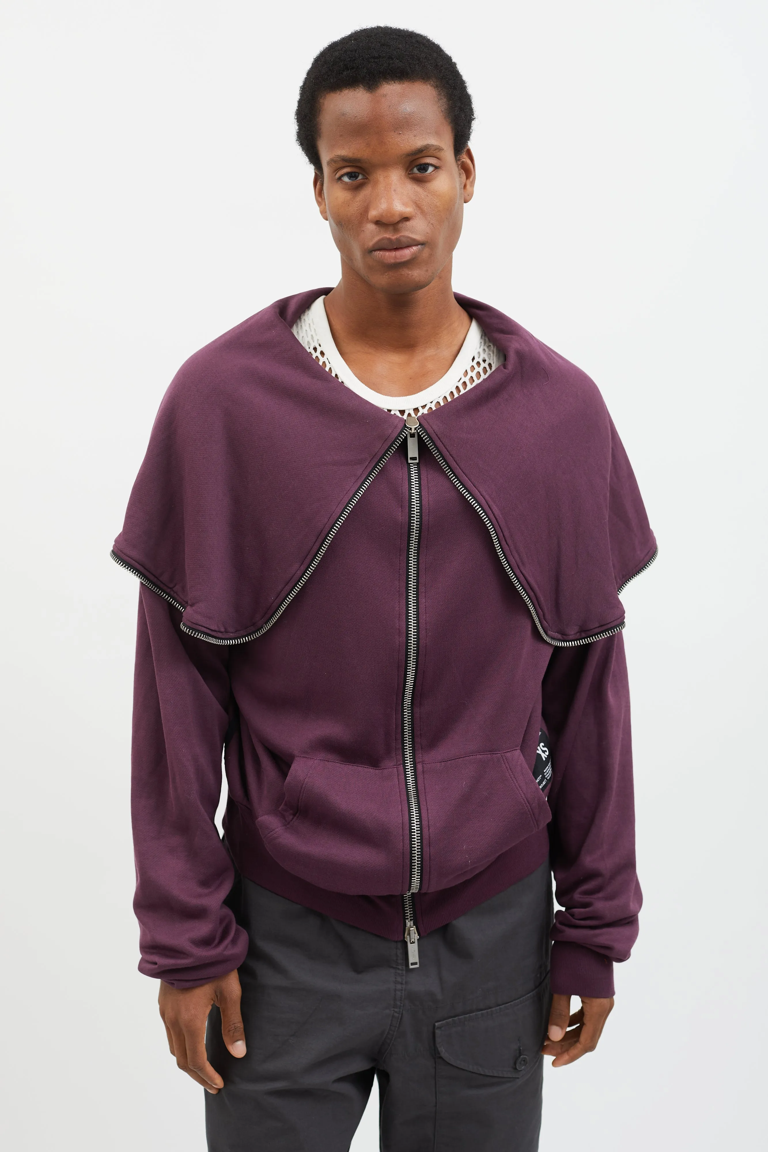 Purple Full-Zip Two-Way Hoodie