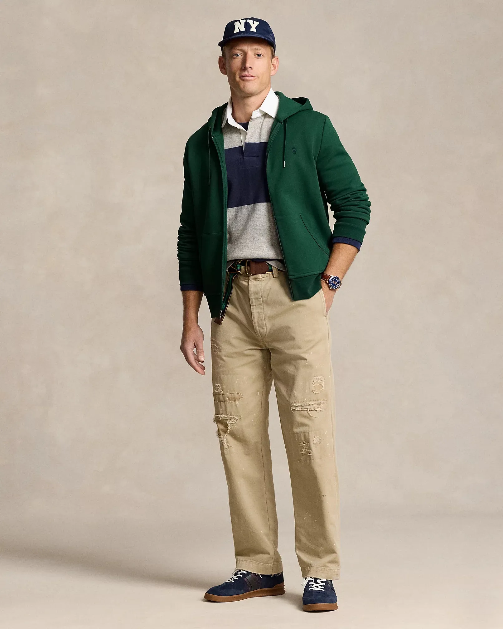 Ralph Lauren Double-Knit Full-Zip Hoodie | Vintage Pine