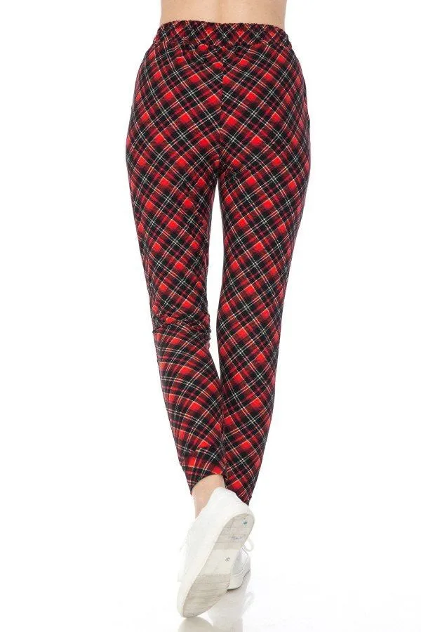 Red Tartan Plaid Buttery Soft Joggers