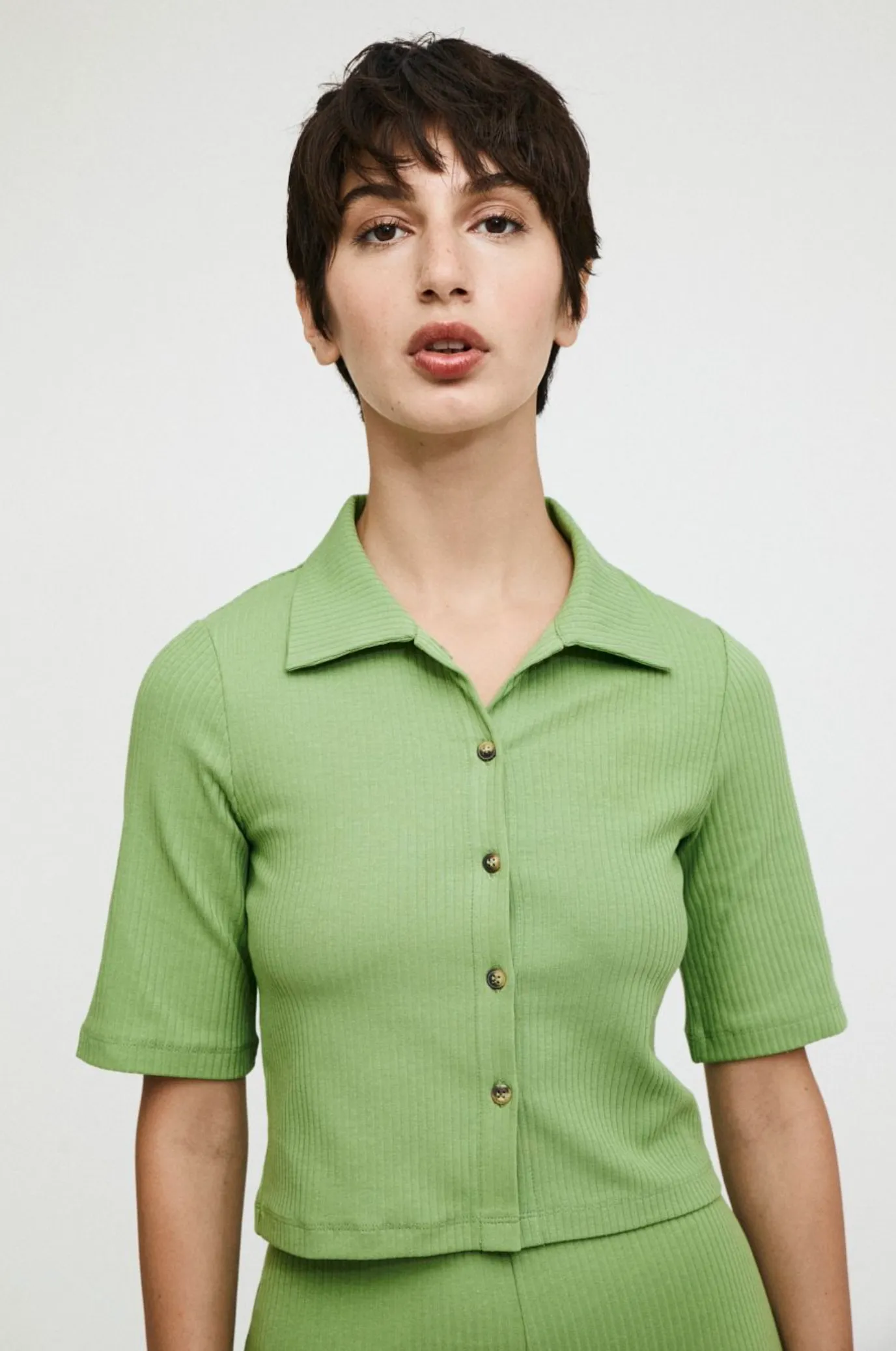 ribbed top - saba - green