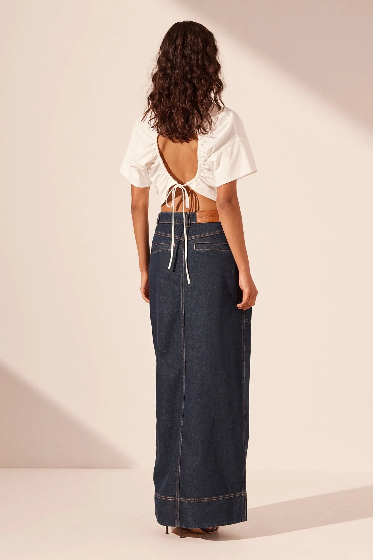 RITA PANELLED MAXI SKIRT - DEEP INDIGO