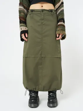 Ruby Khaki Maxi Cargo Skirt