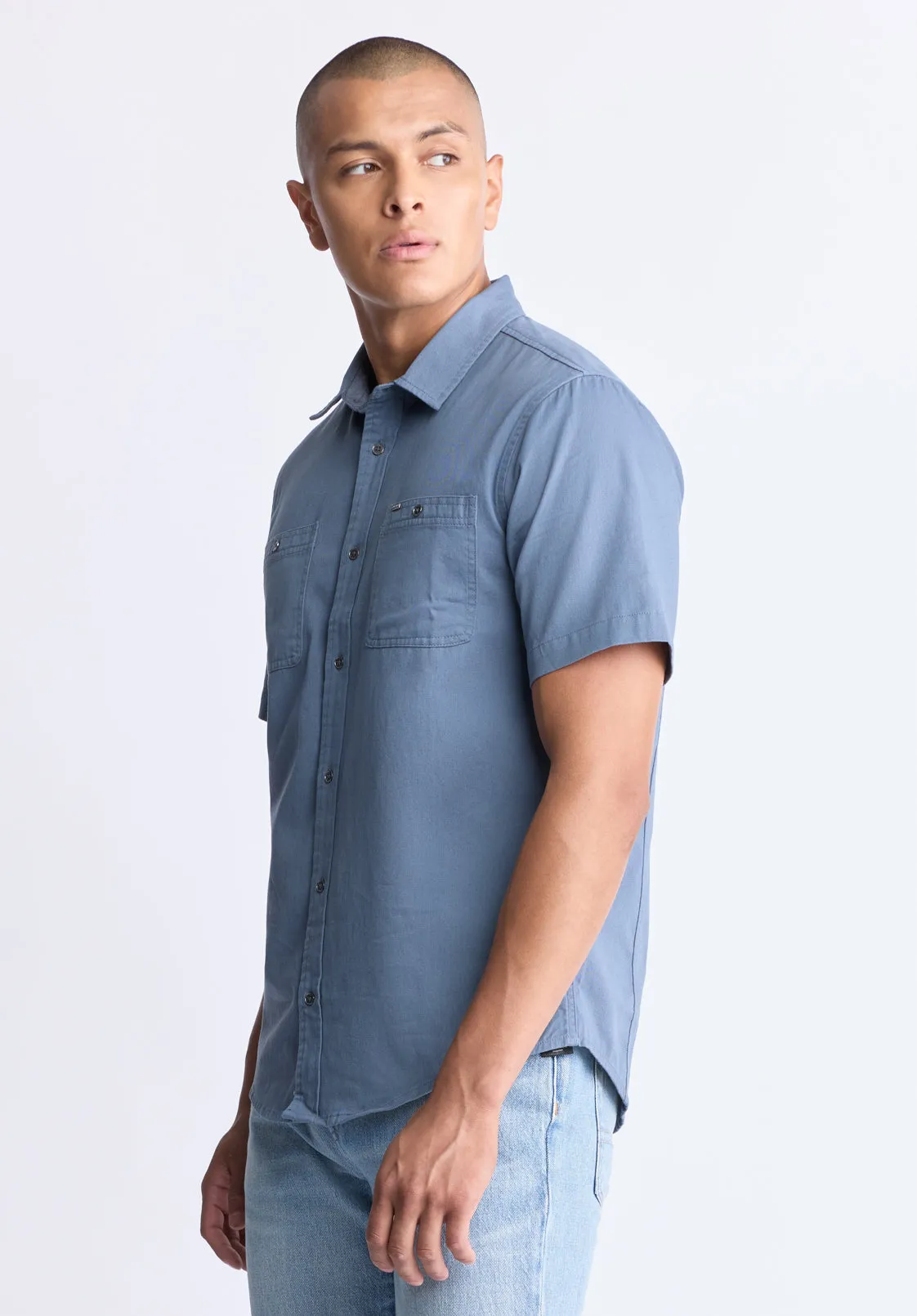 Sagrino Men's Short-Sleeve Utility Shirt, Mirage Blue - BM24501