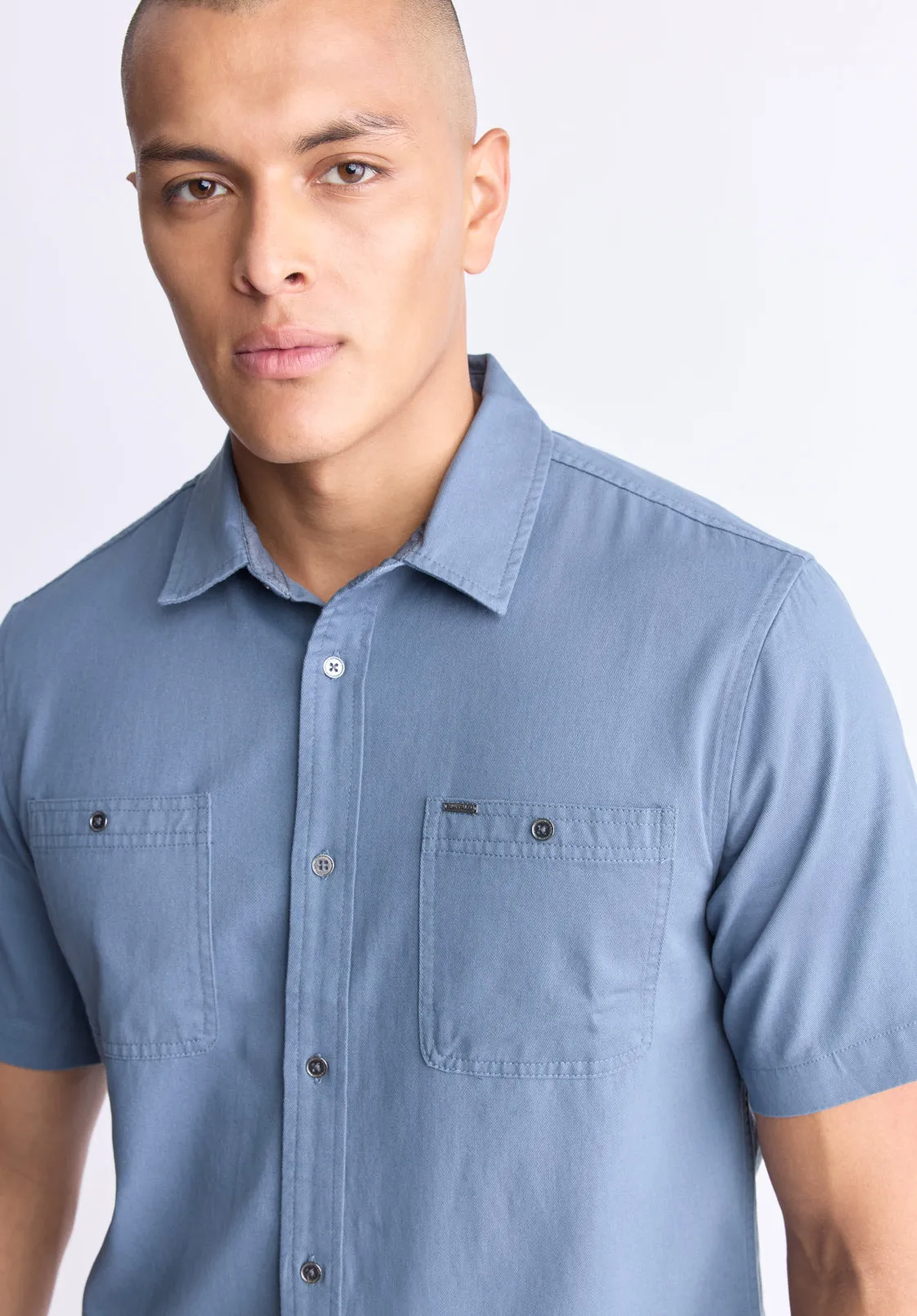 Sagrino Men's Short-Sleeve Utility Shirt, Mirage Blue - BM24501