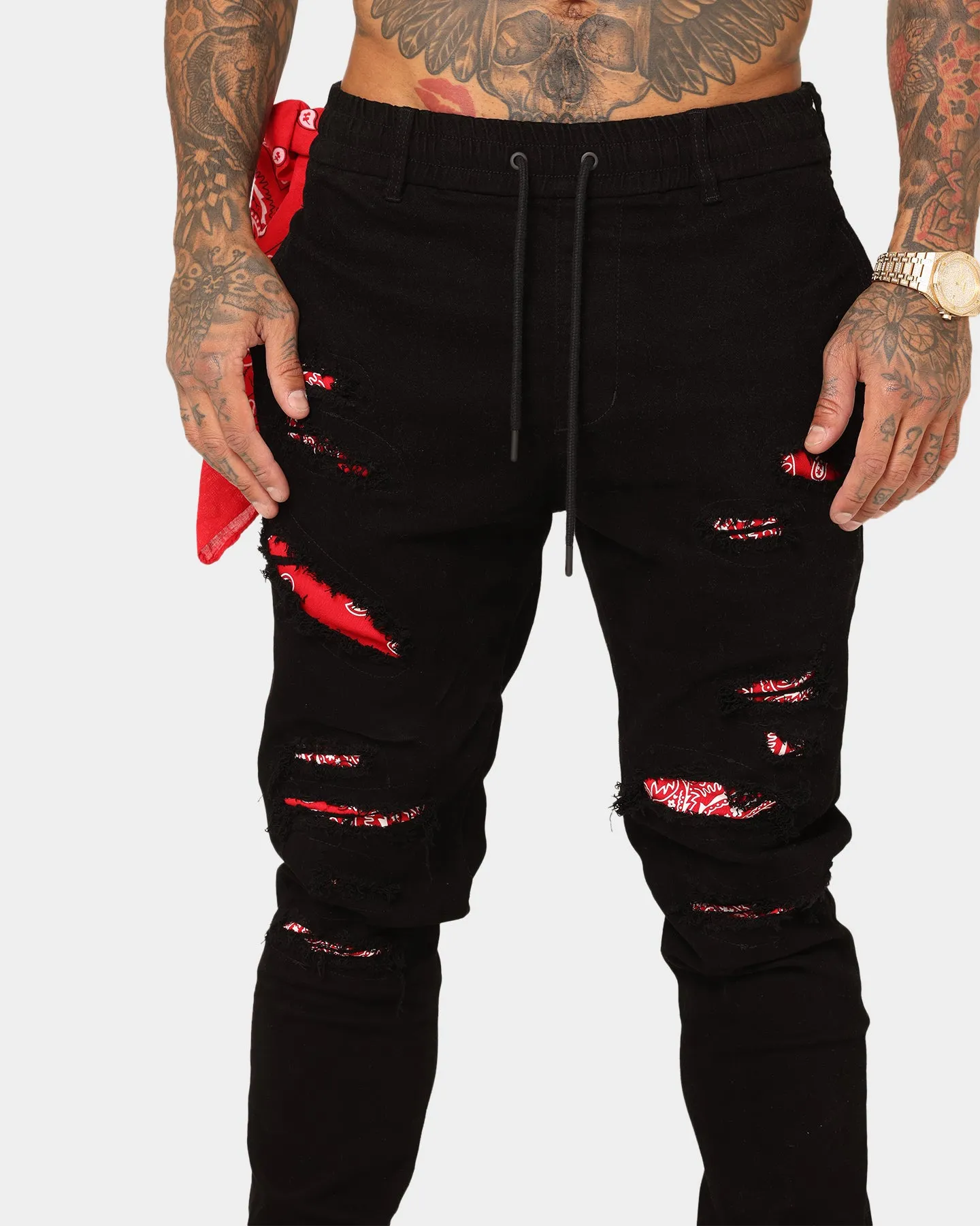 Saint Morta Bandana Summum Joggers Black/Red