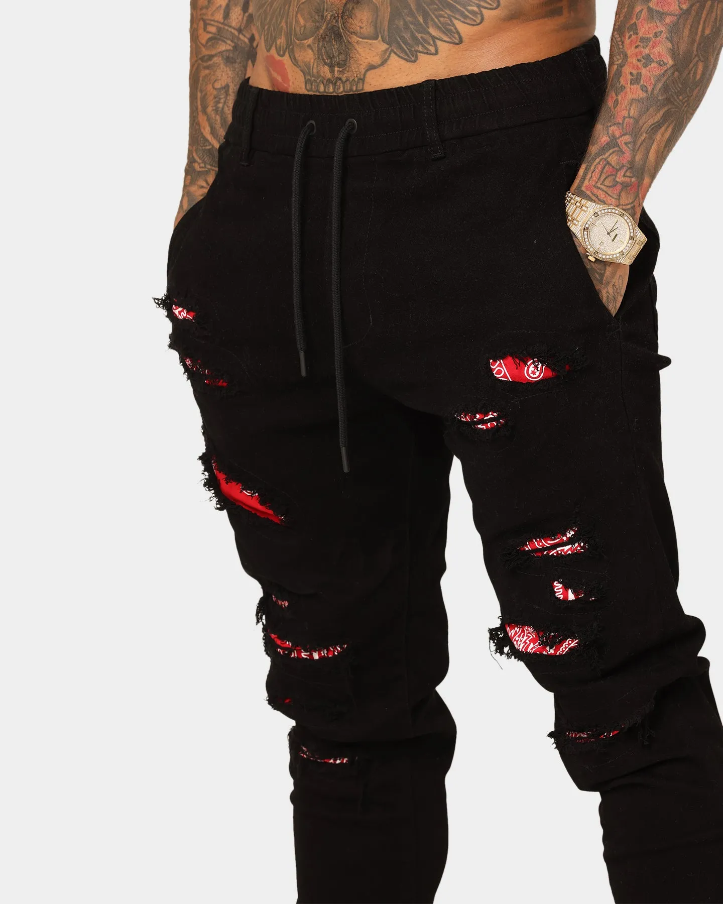 Saint Morta Bandana Summum Joggers Black/Red