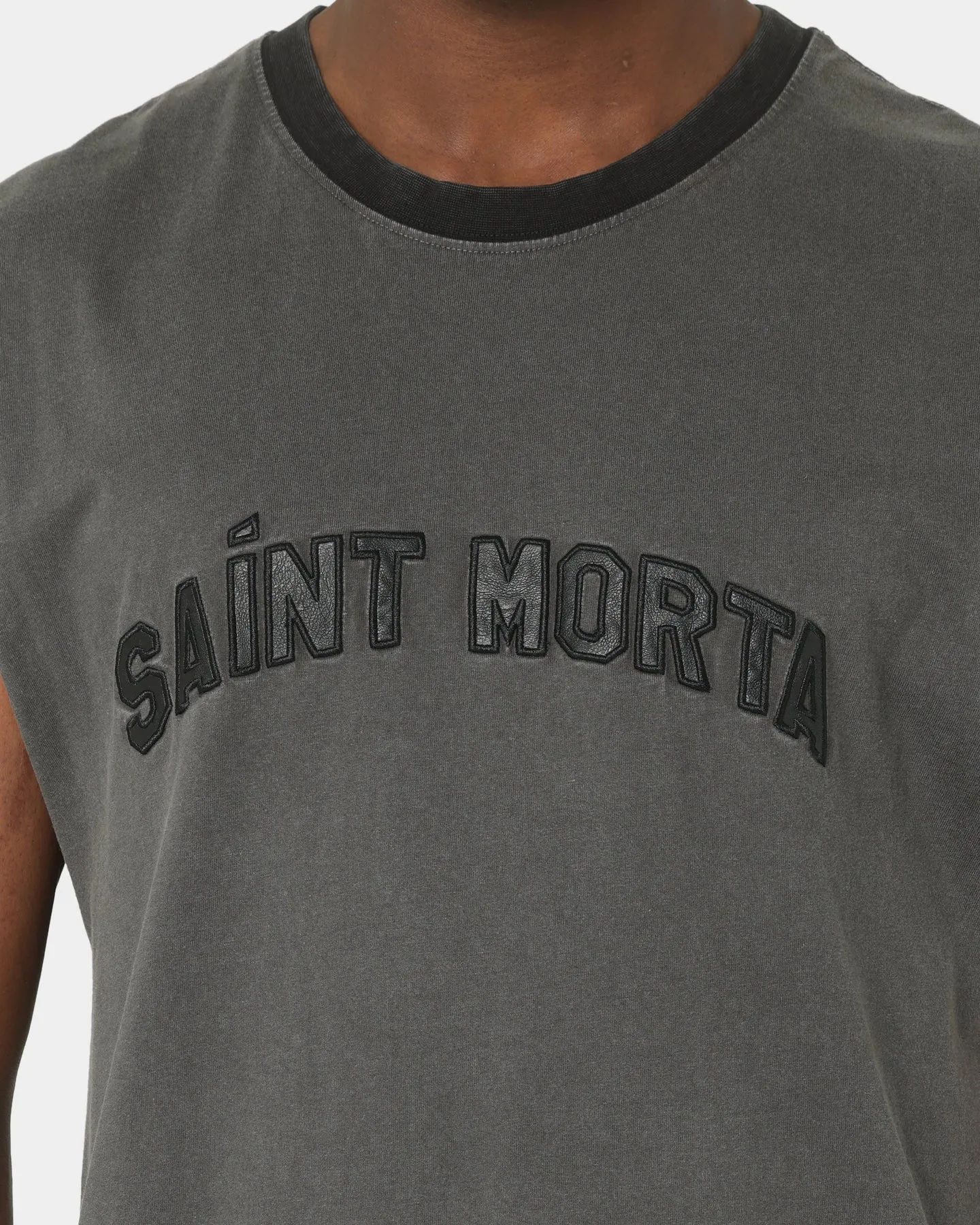 Saint Morta Kingdom Retro Muscle T-Shirt Vintage Grey