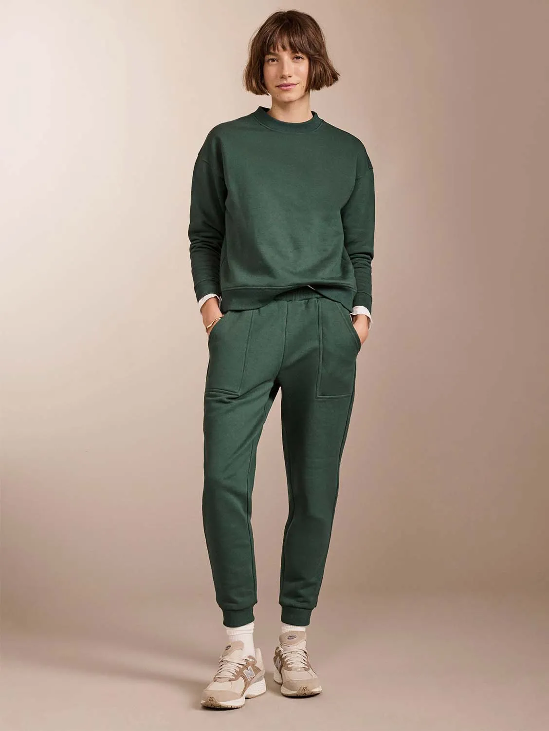 Sandra Organic Cotton & Kapok Blend Joggers | Green