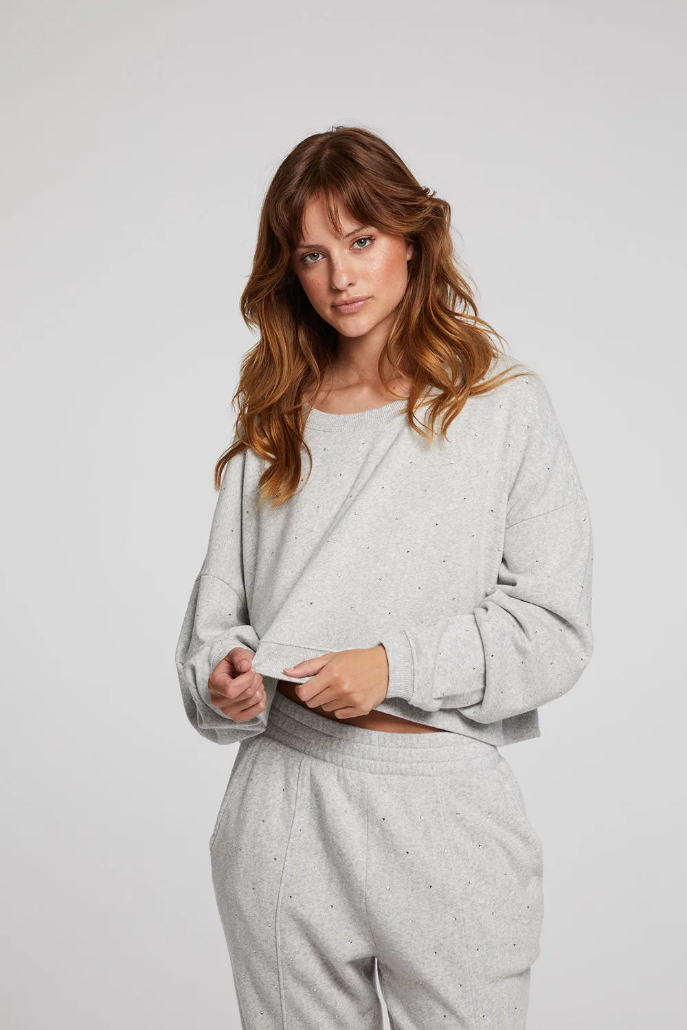 Scarlet Heather Grey Pullover