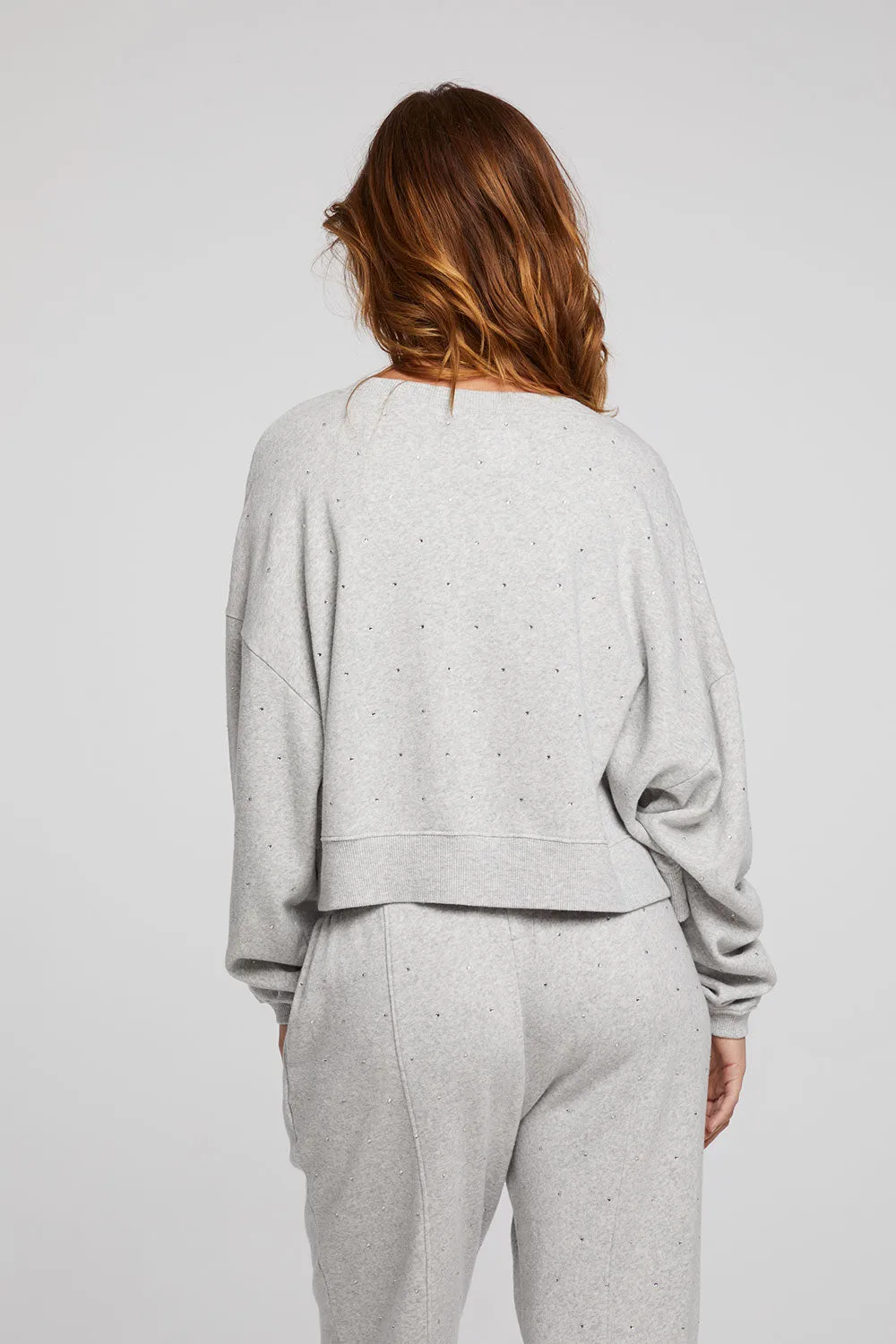 Scarlet Heather Grey Pullover