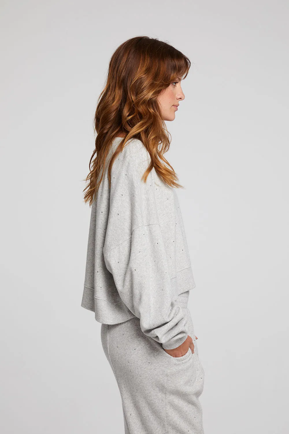 Scarlet Heather Grey Pullover